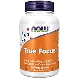 Now Foods, True Focus, con Ginkgo Biloba, 90 Cápsulas veganas, Probado en Laboratorio, Sin Soja, Sin Gluten, Vegetariano, No GMO