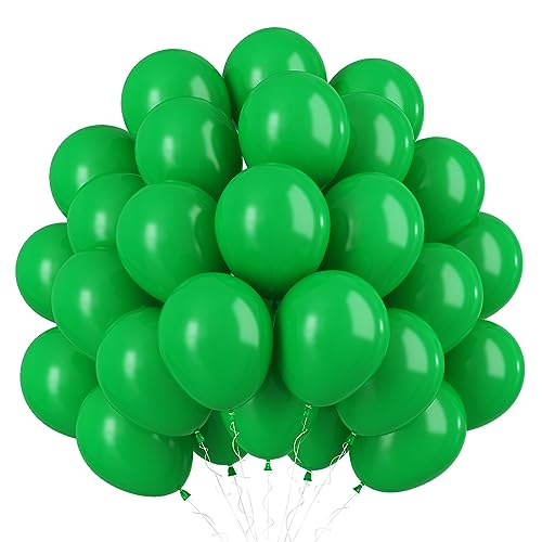 Image of Dark Green Balloons 60pcs 5inch Small Deep Green Latex Balloon for Balloon Garland Arch 5'' Round Mini Dark Green Balloons for Birthday Party Decoration DIY Christmas Tropical Jungle Safari Woodland