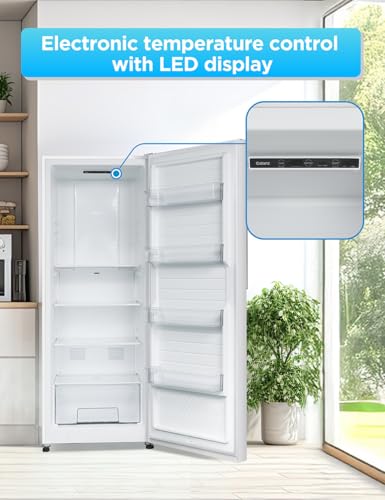 Commercial Cool 11.1 Cu. Ft. Convertible Freezer Refrigerator, Upright Fridge with Glass Shelves, Reversible Door, ENERGY STAR rated, Auto Defrost, CCUC1110GW, White on Fridge.com