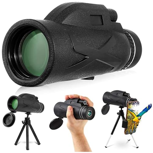 80X100 Monocular Telescope - with Smartphone Stand & Tripod, High Power Monocular HD Bifocal Scope Portable Waterproof & Anti-Fog, BAK4 Prism for Animal Bird Watching Hunting Camping Tourist