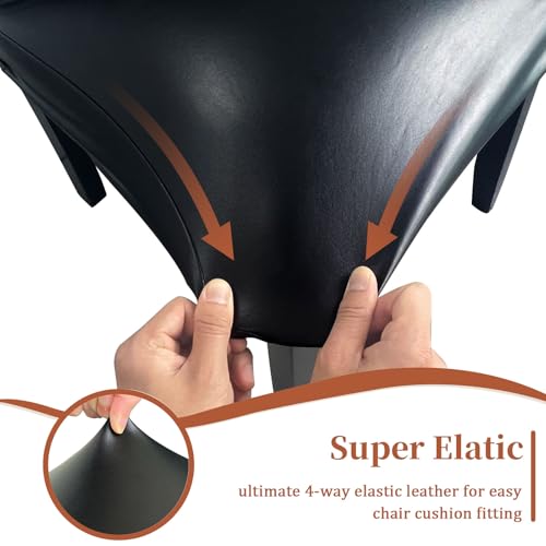Image of PU Leather Bar Stool Covers with Backs Waterproof Bar Stool Chair Covers