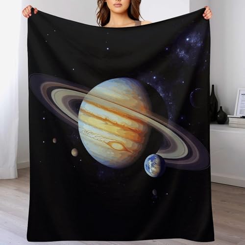 Couverture en micro polelle supérieure Planet Jupiter, plaid luxueux grand format pour lit