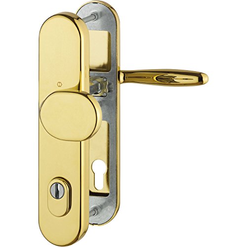 Preisvergleich Produktbild HOPPE Sicherheits-Wechselgarnitur VERONA - auf Langschild Profilzylinder Entfernung 92mm,für Türstärke 67-72mm, SST 10, Messing PVD