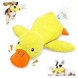 VOXGET Calming Duck Toy for Dogs, 2026 New Interactive Crinkle Toy with Quack Sound for Dogs Teeth, Soft Stuffed Plush Mellow Calming Duck Pillow for Puppy Keep Busy -Yellow, 9'x6'(S)