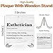 Esthetician Definition Wood Sign Desk Decor Rustic Esthetician Supplies Office Cubicle Decor Plaque with Wooden Stand Farmhouse Beauty Salon Desk Accessories for Home Table Shelf Centerpieces