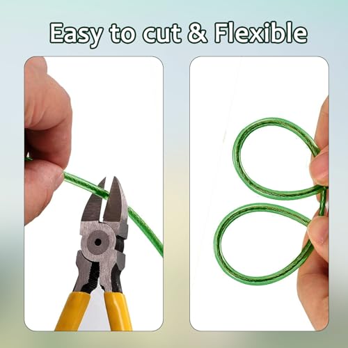 Kighdel 25m Washing Line Green Clothes Line,with Steel Core & Pvc Coated Washing Line Rope Anti-Corrosion Anti-Mildew Weatherproof Strong and Rust-Proof Suitable for Indoor Outdoor and Garden - Image 5