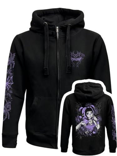 Sweat à capuche zippé noir coupe ample Cosmic Boop Changes taille unique