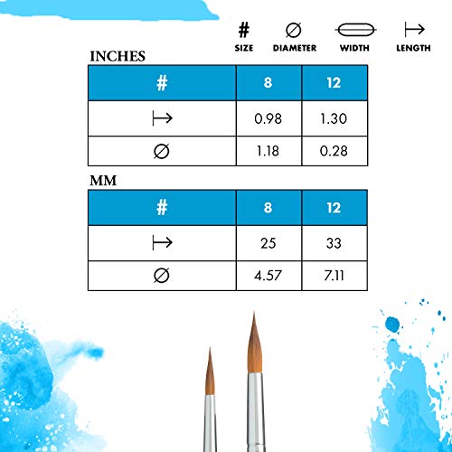 Image of Princeton Aqua Elite Long Round Brush, Synthetic, Short Handle, Size 12, 1 Count