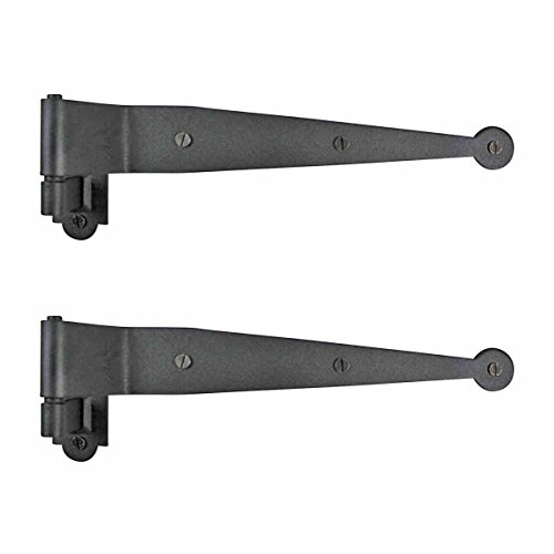Renovators Supply Manufacturing Pack of 2 Black Pintle Strap Hinge 11.75 Inch Offset Colonial Shutter Hardware