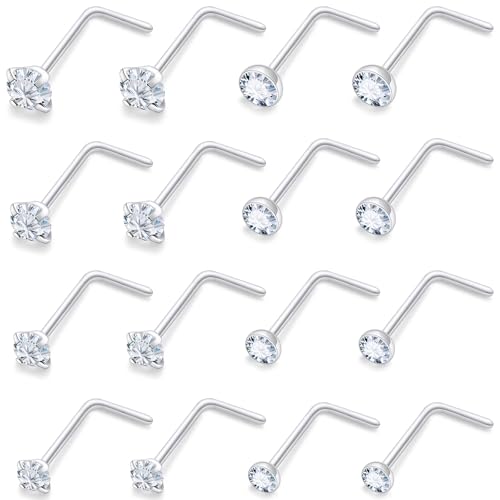 Lsnevsie 18G 20G 22G ���E���h �L���[�r�b�N�W���R�j�A �m�[�Y�����O �X�^�b�h ���f�B�[�X �����Y 316L �X�e�����X�X�`�[�� �T�[�W�J���X�`�[�� �m�[�Y�����O �X�^�b�h�s�A�X �W���G���[ �V���o�[ �S�[���h �N���A CZ 1.5mm