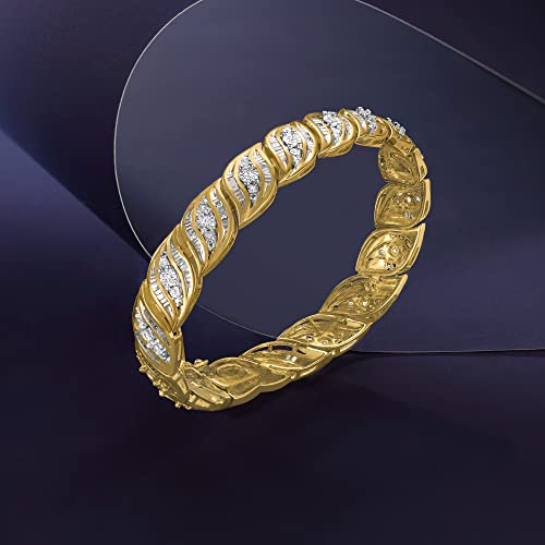 Ross-Simons 1.00 Ct. T.w. Diamond Bracelet In 18Kt Gold Over Sterling. 7 Inches #TOP3