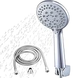 🚿 FÁCIL INSTALACIÓN 🚿 No es necesario pedir ayuda a un fontanero. Nuestra shower head se instala en minutos con solo una conexión apretada a mano. Nuestra ducha alcachofa cuenta con roscas universales que se adaptan a cualquier tubería, brazo, extensor o filtro de ducha estándar. Nuestro cabezal de ducha se puede usar como ducha fija o de mano gracias a nuestro soporte fijo de pared. Como fabricante profesional, nos enfocamos en la calidad e innovación del cabezal de ducha.