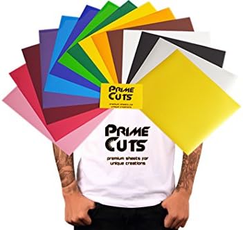 PrimeCuts HTV - 15 Heat Transfer Vinyl Sheets (Color Pack Gold Silver) 12" x 10" for T Shirts, Hats, Clothing - Best Iron On HTV Vinyl for Silhouette Cameo, Cricut or Heat Press Machine Tool