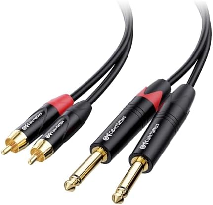 Cable Matters Short Dual 1/4" TS to Dual RCA Cable - 3ft, 1/4 Inch to RCA Stereo Audio Interconnect Cable for Audio Equipment