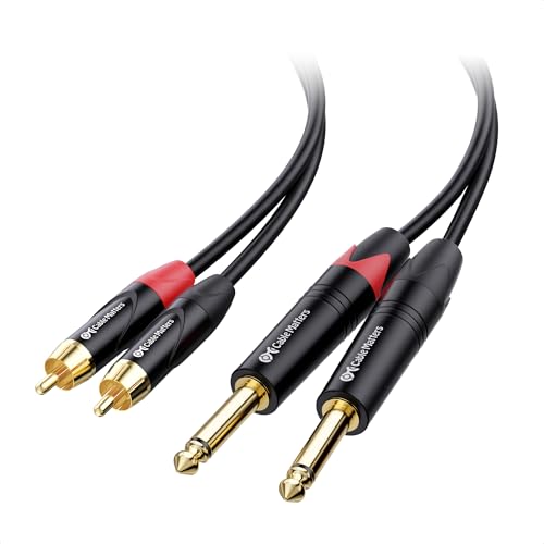 Cable Matters Short Dual 1/4" TS to Dual RCA Cable - 3ft, 1/4 Inch to RCA Stereo Audio Interconnect Cable for Audio Equipment