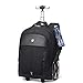 Produktbild AUNLPB Wheeled Rollen Trolley Laptop-Rucksack, Reiserucksack für Frauen und Männer wasserdichte Schultasche, Durable Rucksack für Schule Business Office, 18/20 Zoll,Schwarz,L
