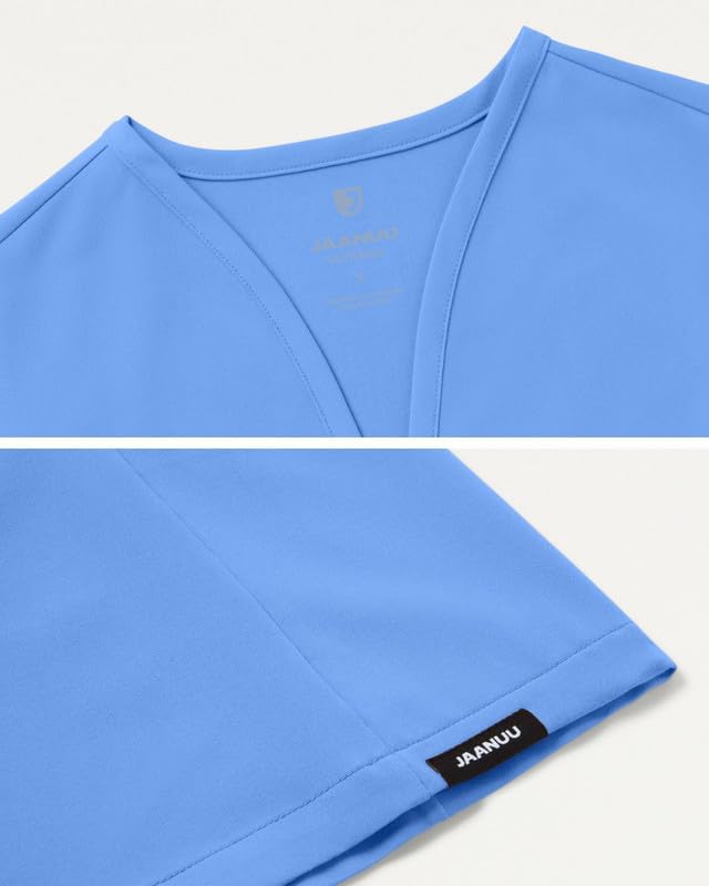 JAANUU Calix Women’s V-Neck Scrub Top – UltraLAST 4-Way Stretch, Moisture-Wicking, 2 Pockets Fit & Flare Medical Uniform Top - Image 6