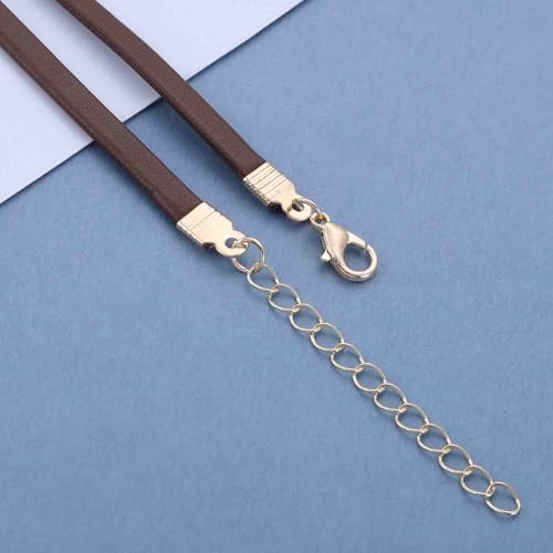 Aneneiceera Vintage Braune Leder Choker Halskette Winzige Sonnenblume Anhänger Halsketten Breite Braune Leder Halsketten Lederschnur Halskette Kette Schmuck Für Frauen