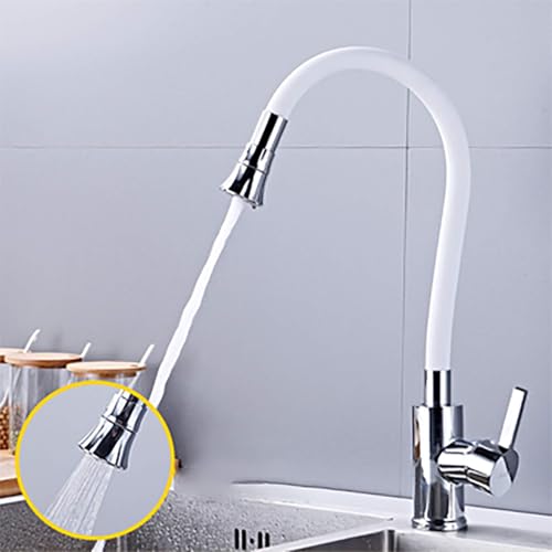 Grifo de cocina giratorio de 360°, mezclador de fregadero ajustable, grifo negro de alta presión con cascada, 2 modos de rociado, grifo moderno extraíble para fregadero de cocina para uso do