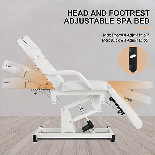 Artist Hand Massage Table Electric Height Adjustable Massage Bed Massage Bed Facial Bed Lash Bed For Eyelash Extensions Salon Chair (White) #TOP6