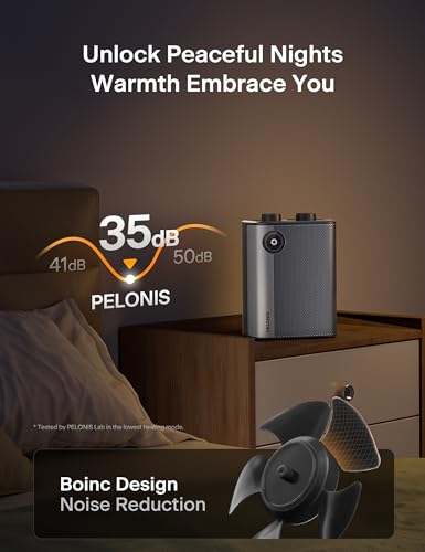 PELONIS Mini 2000W Ceramic Fan Heater with Remote Control, 2S Rapid Heating, 4 Settings + ECO Mode, LED Display, Overheating & Tip-Over Protection, Ultra-Quiet Table Heater for the Office (35dB)