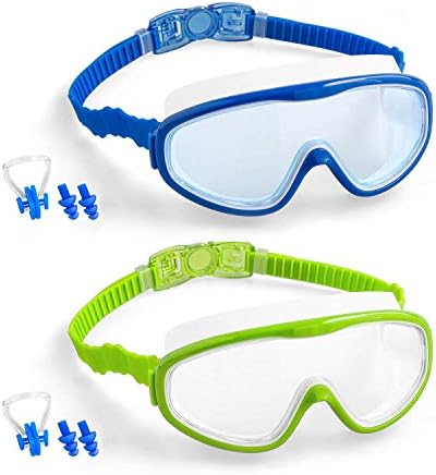 Elimoons Kids Swimming Goggles No Leaking Anti-Fog UV Protection Nose Cover Swim Google for Chilren