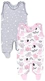 TupTam Baby Babypakje Rompertjes Romper Patterned, Olifanten Roze Sterren Maan Grijs, 62