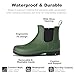 Planone Short Rain Boots for Women Fashion Waterproof Chelsea Boots Ankle Non-Slip Matte Rubber Boots Lightweight Outdoor Garden Shoes Work Booties for Ladies with Arch Support and Removable Comfort Insole