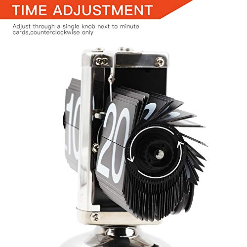 Betus Flip Desk Clock - Mechanical Retro Style -Digital Display Battery Powered - Home & Office Décor 8 X 6.5 X 3 Inches (Black) #TOP2