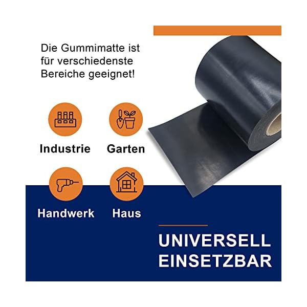 Develory Gummistreifen 100mm breit - WÄHLEN: 1mm bis 30mm stark // 0,05m bis 10m lang - AUSWAHL: 100mm x 50mm x 1mm… – Bild 3