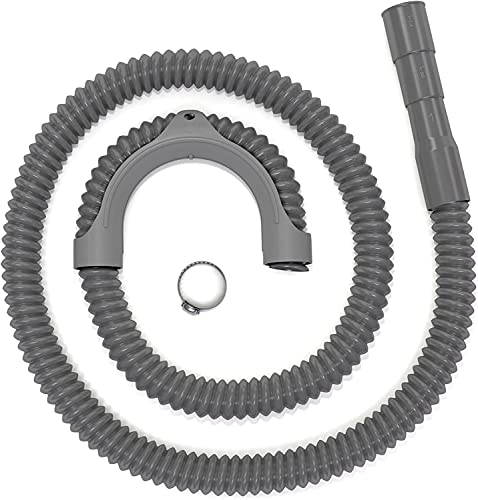 10 Ft. Premium Replacement Washing Machine Drain Hose Heavy-Duty Water Support | Flexible, Corrugated Design | Quick & Easy Installation | Incl. Steel Clamp