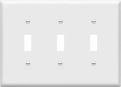 Miniatura 8 de ENERLITES Placa de triple luz, placa para interruptor de palanca, acabado brillante, tamaño estándar de 3 bandas, 4.50 x 6.38 pulgadas,