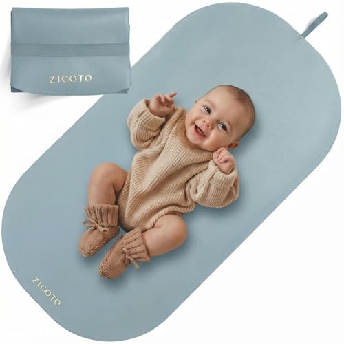 Image of Beautiful Portable Baby Changing Pad - Wipeable and Easy to Clean Diaper Changing Mat - The Perfect Waterproof Vegan Leather Pad for Traveling