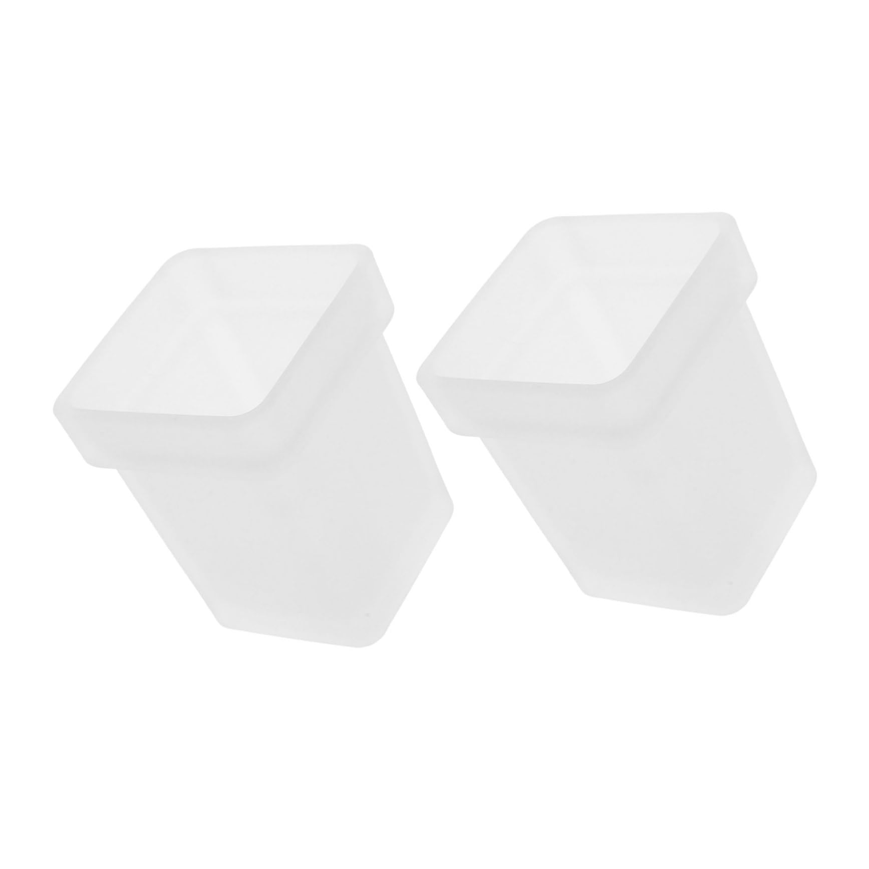 Support brosse de toilettes carré et hygiénique en verre givré x2