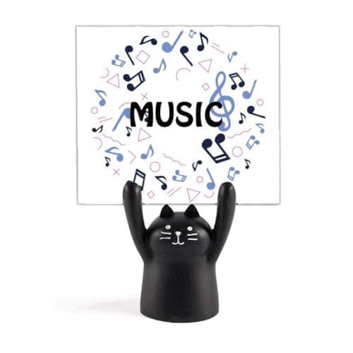 Porte mémo note de musique mignon chat noir idée cadeau original