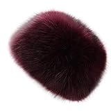 Dikoaina Faux Fur Cossack Russian Style Hat for Ladies Winter Hats for Women (US, Alpha, Medium, Large, Purple)