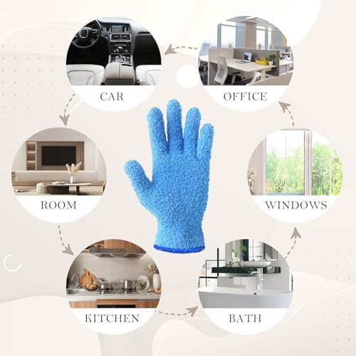 Evridwear Microfiber Plant Dusting Gloves Reusable Leaf Cleaning Glove for Houseplants,Blinds,Furniture and Small Objects - Thumbnail 5