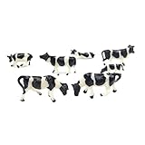 CWBPING 20pcs HO Scale Painted Farm Animals 1:87 Scale Model Cows 7 Different Poses Model Railway Model Animals