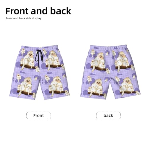 Cute Golden Monkey Youth Beach Pants, Soft and Breathable, with Drawstring Waist, Suitable for Sports and Leisure.2