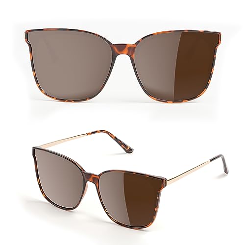 Image of Trendy TAC Polarized Square Sunglasses for Women Men, Oversized Lightweight TR90 Frame UV400 Protection