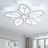 Goeco Modern LED Ceiling Light, Acrylic Flower Ceiling Light, 6500K Cool White LED Ceiling Light White Flush Mount Ceiling Light Fixture for Bedroom, Dining Room, Living Room