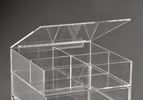 Miniatura 3 de Estuche de maquillaje organizador de cosméticos 4 cajones de almacenamiento acrílico transparente A4L