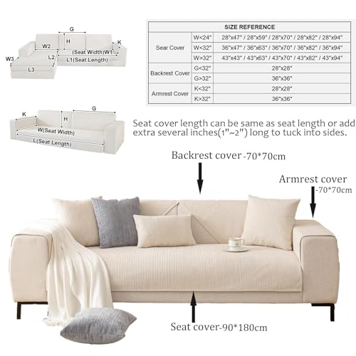 Housse de canapé en chenille lavable et housse de coussin 30x50 - 8
