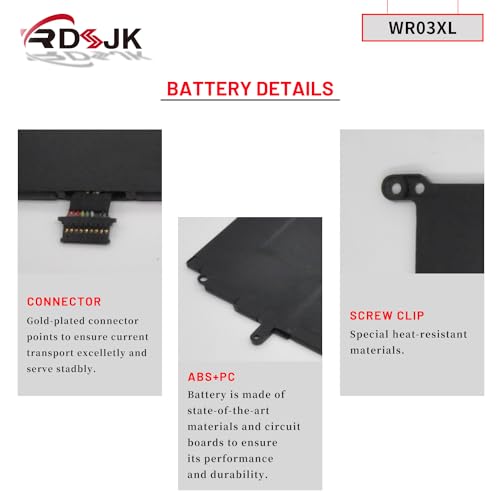 RDSJK WR03XL Laptop Battery for HP Split X2 13-M000 Ultrabook TPN-Q133 HSTN-DB5J HSTN-IB5J 725607-001 725497-1C1 725497-2B1 WR03032XL HSTNN-XXXX 11.1V 32Wh by RDSJK - Used condition - Image 5
