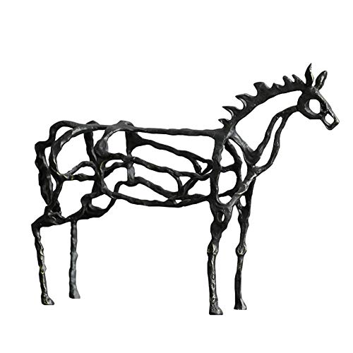 Liushi Horse Model Statue, Horse Racing Horse Sculpture Wrought Iron Hollow Desktop Metal Crafts Art Decoration Accessories Model #TOP26