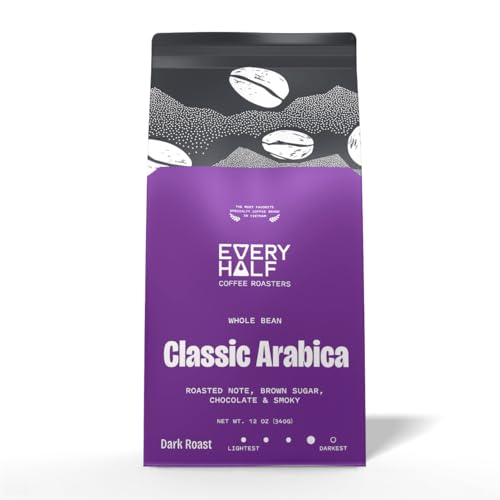 Every Half Coffee Roasters - Classic Arabica - Vietnamese Whole Bean Coffee Dark Roast - Low Acid, Fresh Roasted, 100% Arabica Coffee Bean 12 Oz