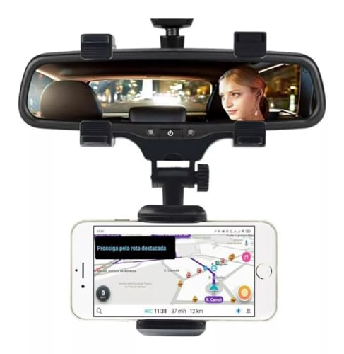 Suporte Retrovisor Universal Automotivo Veicular Para Celular GPS Trava Automática