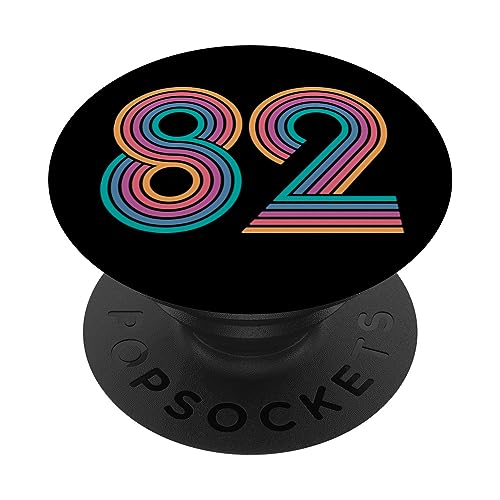 Número 82 Ochenta y Dos Aniversario Hombres y Mujeres 82 Cumpleaños PopSockets PopGrip Intercambiable
