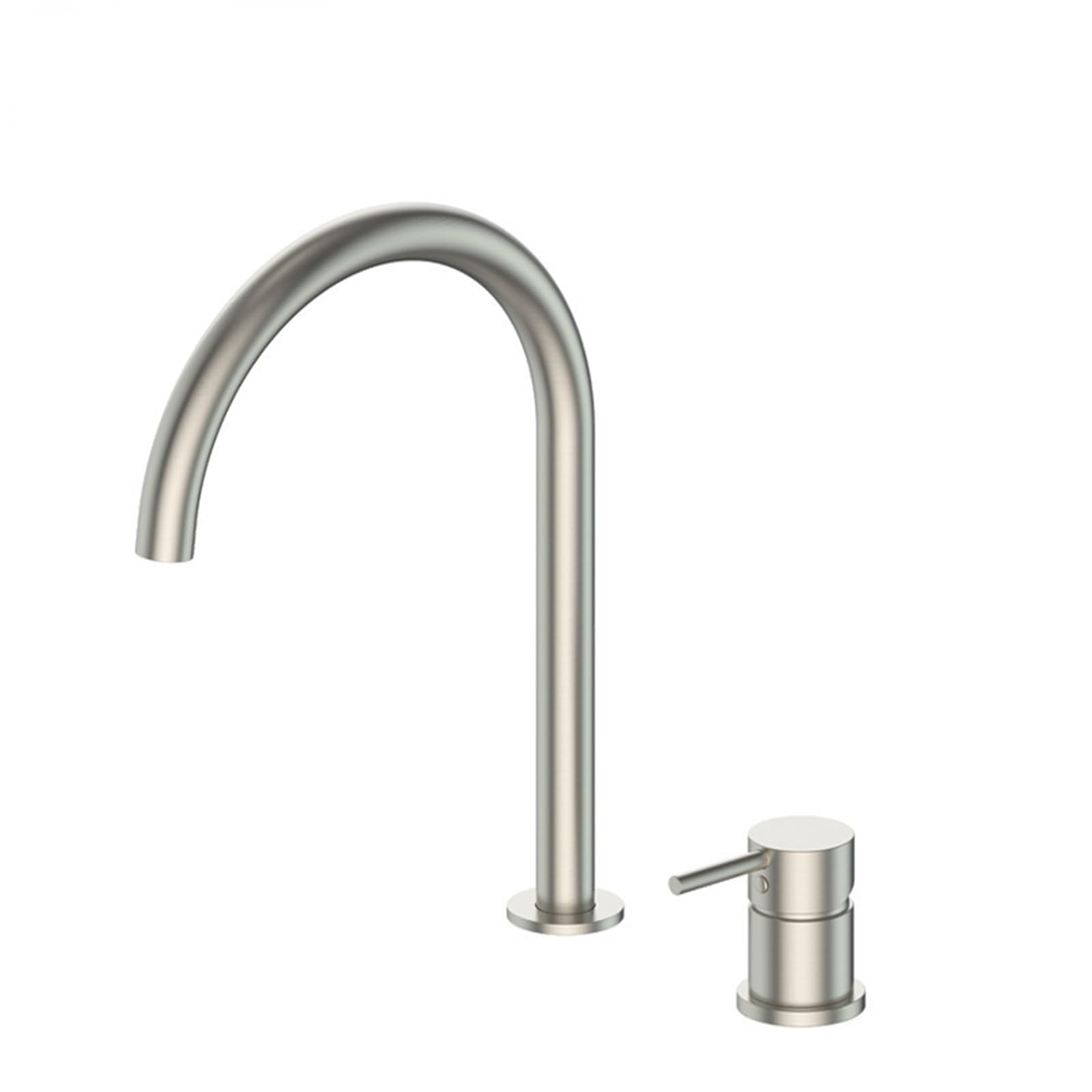 FQWNCIEG Brushed Basin Taps 2 Hole Gooseneck Single Mixer Tap Bathroom Sink Made of Stainless Steel