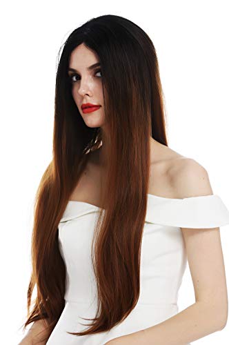 WIG ME UP - DW2730-MF-HYB30YS1B wig women's wig lace front monofilament long sleek black copper brown ombre - Image 3
